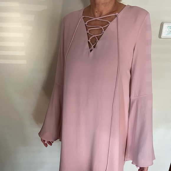 Soprano Blush Lace-Up Mini Dress - Picture 2 of 3